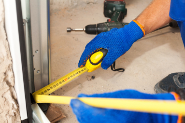 garage doors being repaired